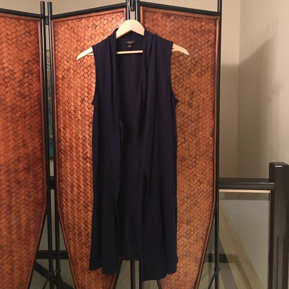 Cupio Long Knit Sleeveless Lightweight Cardigan - Picture 1 of 4